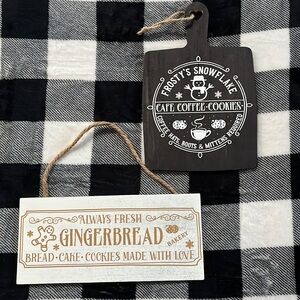 Set of two holiday signs